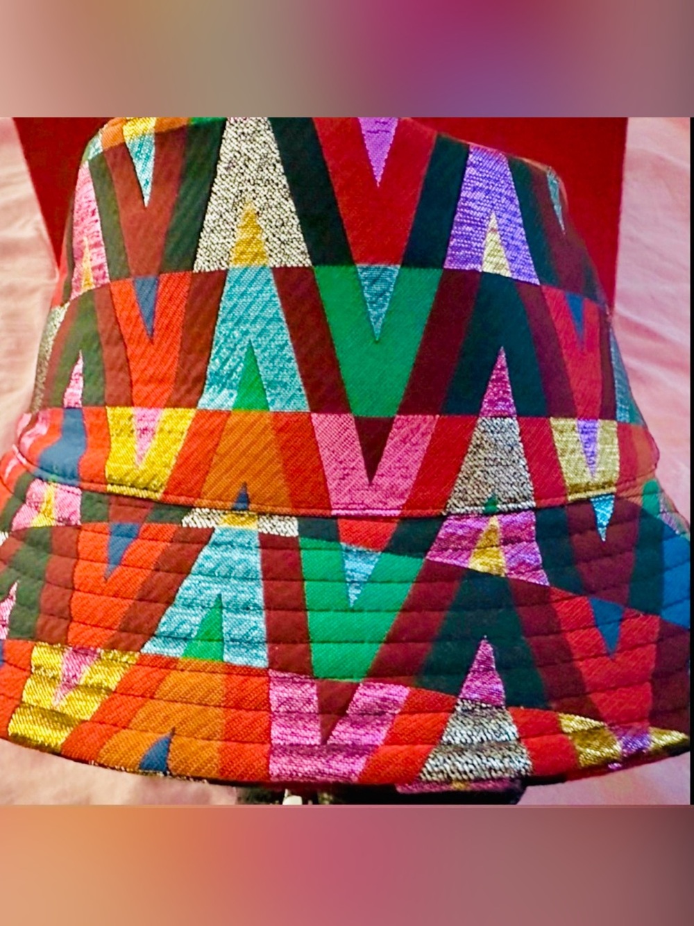 NWT! Valentino Optical All-Over Printed Bucket Hat -  size M